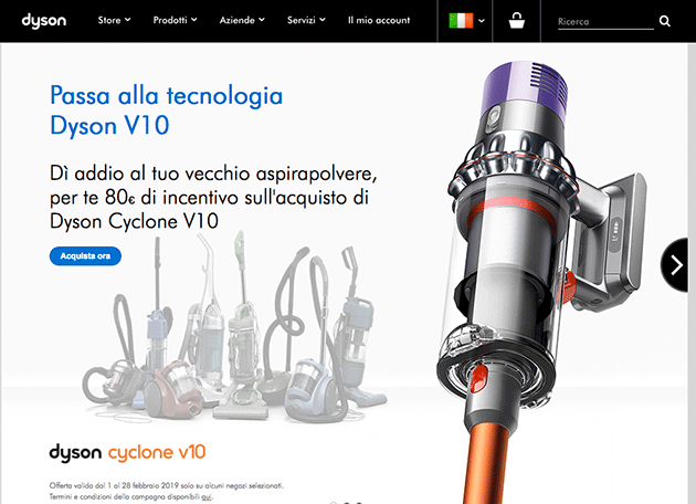 Al via la campagna “Passa alla tecnologia Dyson V10”