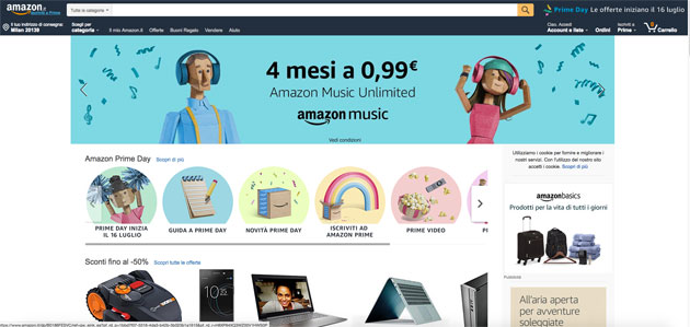 Amazon ‘apre’ a 1.700 posti lavoro in Italia