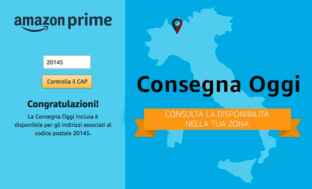 Amazon lancia “Consegna Oggi” Amazon lancia “Consegna Oggi”