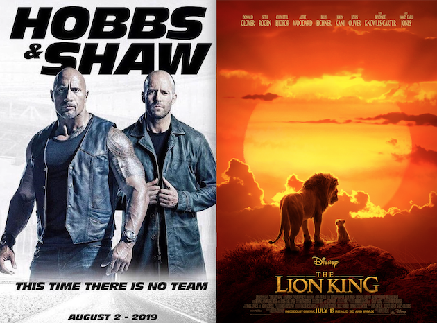 Box Office Usa: successo per Hobbs & Shaw e Il re leone
