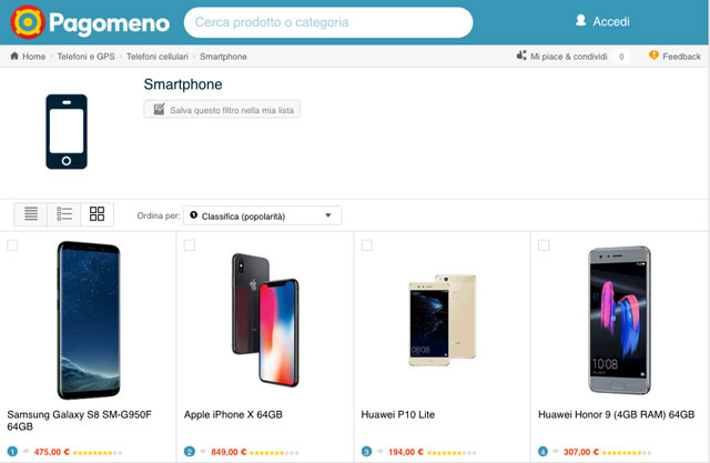 Gli smartphone più cercati dagli italiani Gli smartphone più cercati dagli italiani