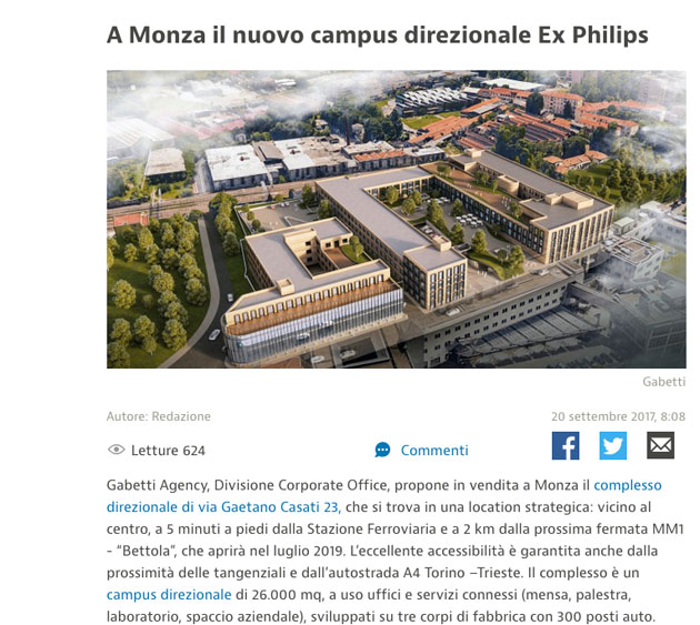 Philips saluta la sede di Monza