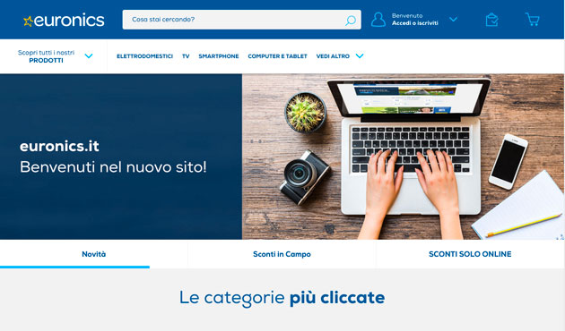 Restyling per il sito Euronics