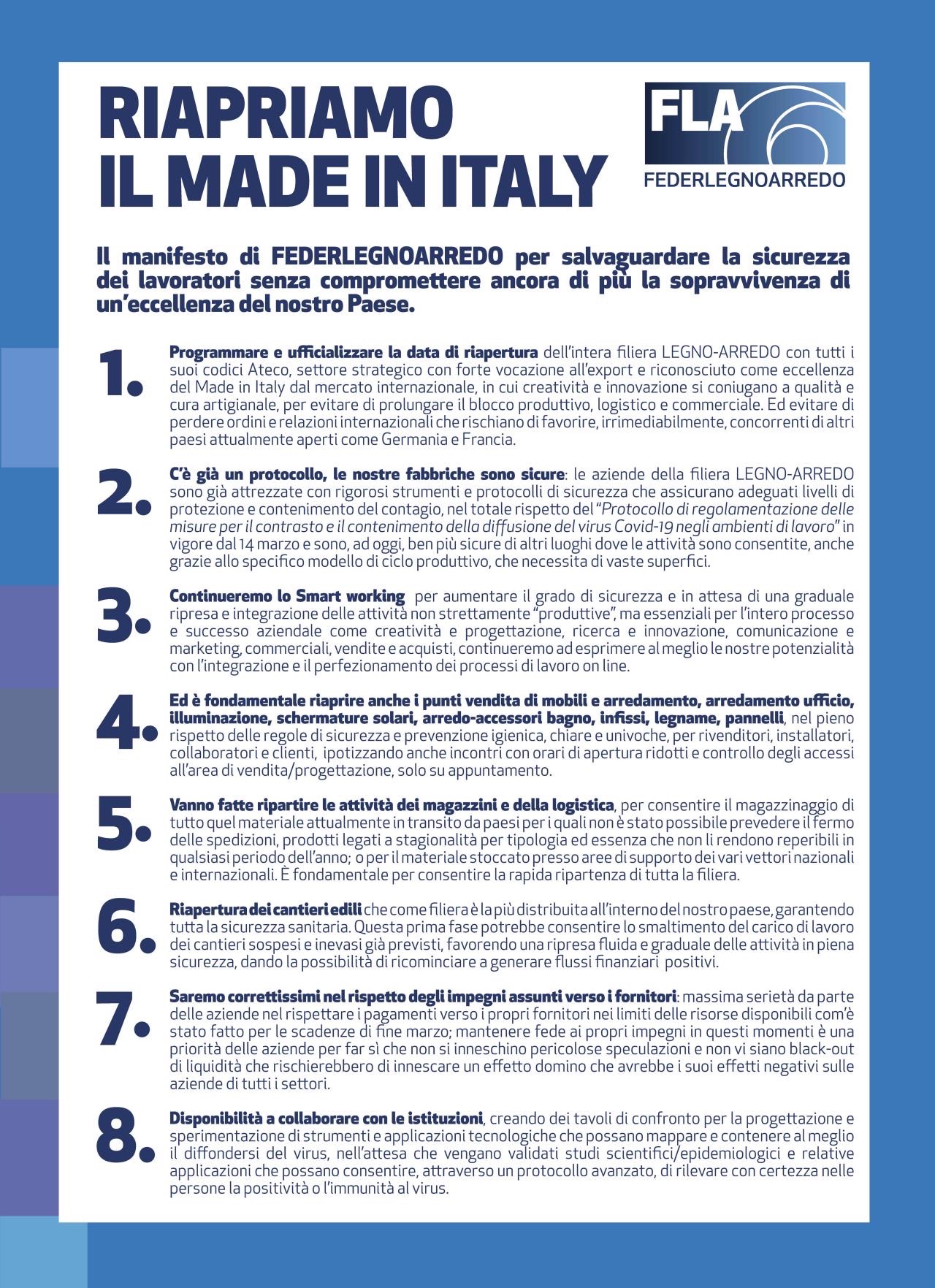 “Riapriamo il Made in Italy” “Riapriamo il Made in Italy”