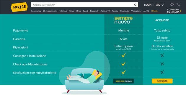 ePrice lancia ‘Sempre nuovo’ ePrice lancia ‘Sempre nuovo’