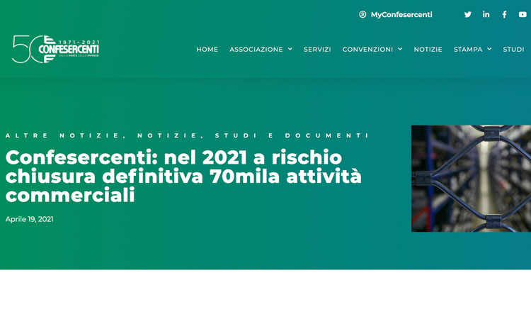 Confesercenti: a rischio 70 mila attività commerciali Confesercenti: a rischio 70 mila attività commerciali
