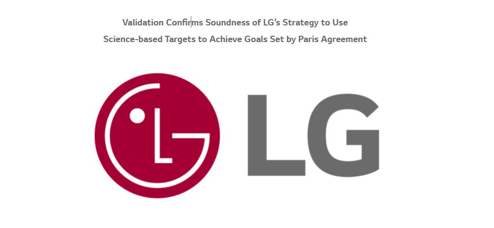 LG: obiettivo emissioni convalidato dalla SBTi