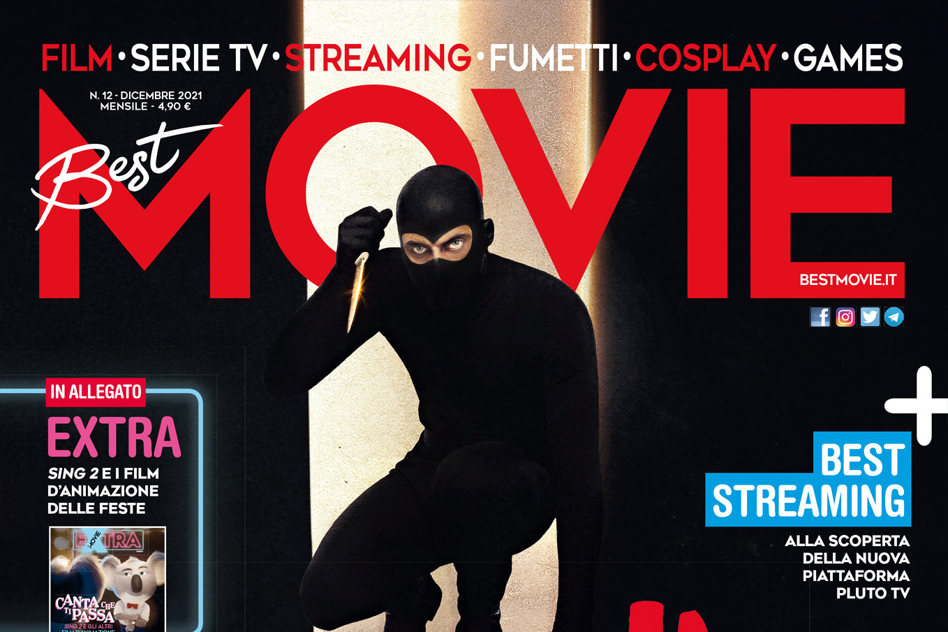 Diabolik in cover su Best Movie di dicembre Diabolik in cover su Best Movie di dicembre