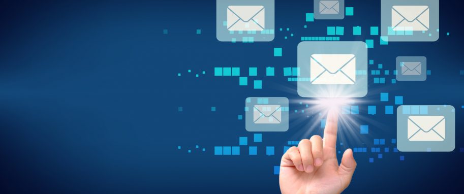 Touching email marketing concept, person reading e-mail on smartphone, receive new message Touching email marketing concept, person reading e-mail on smartphone, receive new message
