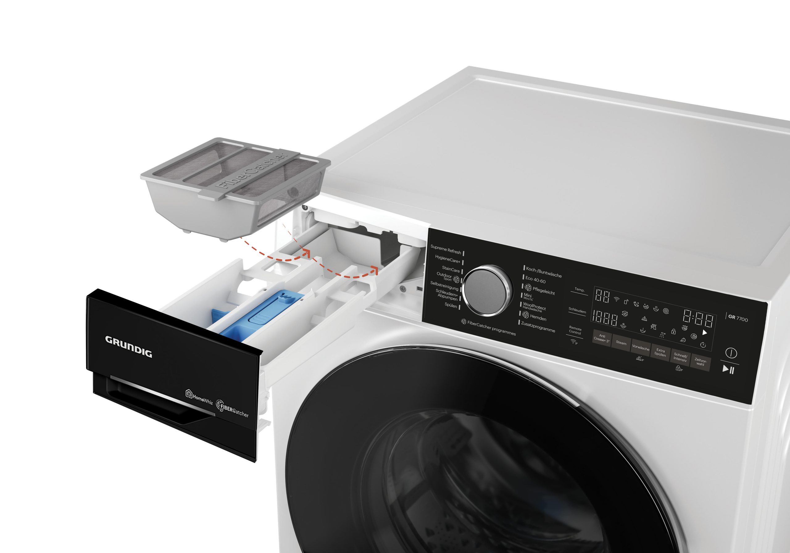 Grundig: lavatrice con filtro per microplastiche